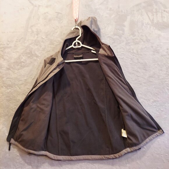 Free Country Wind Breaker Water Resist Womens M Jacket zip Gray Hooded gorpcore - Picture 4 of 12